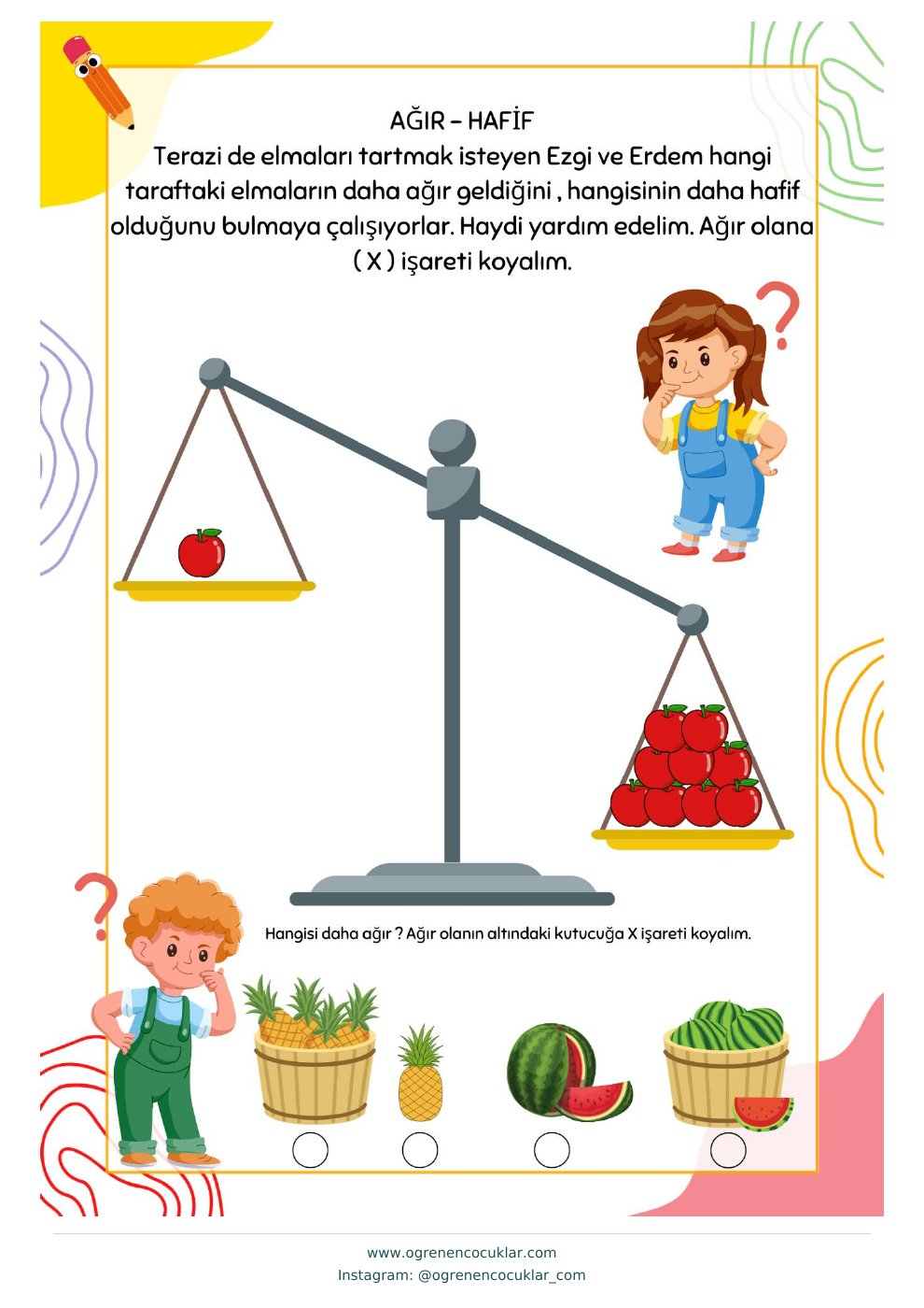 Ağır ve hafif kavramı — Gülseren Çınar çalışma sayfası